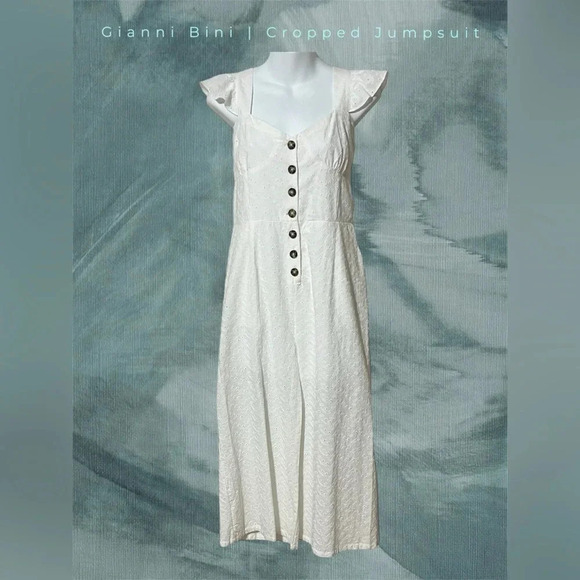 GB | Gianni Bini | Ivory Cropped Jumpsuit | NWT! - Picture 2 of 10
